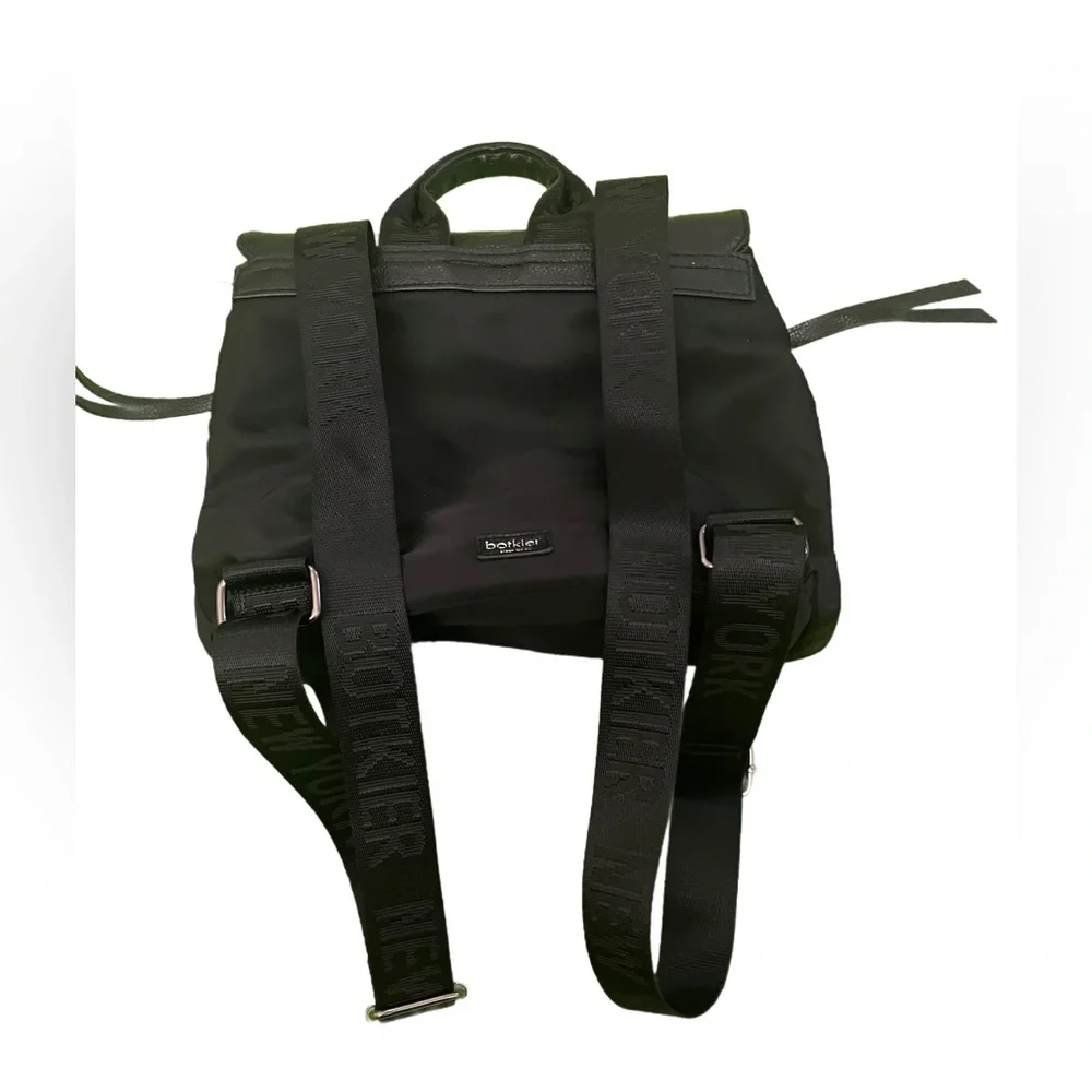 EUC Botkier Blk Faux Leather and Canvas Backpack great commuter bag Nylon straps - Picture 3 of 6